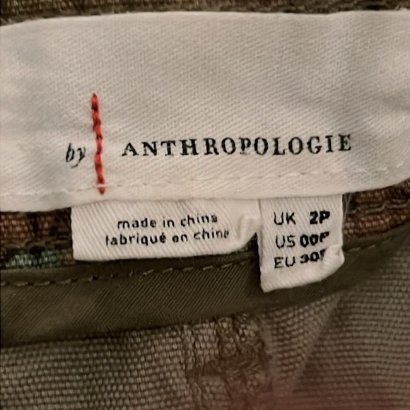 Anthropologie Green/Pink Floral Cropped Cargo Balloon Pants Size 00P - Picture 6 of 7